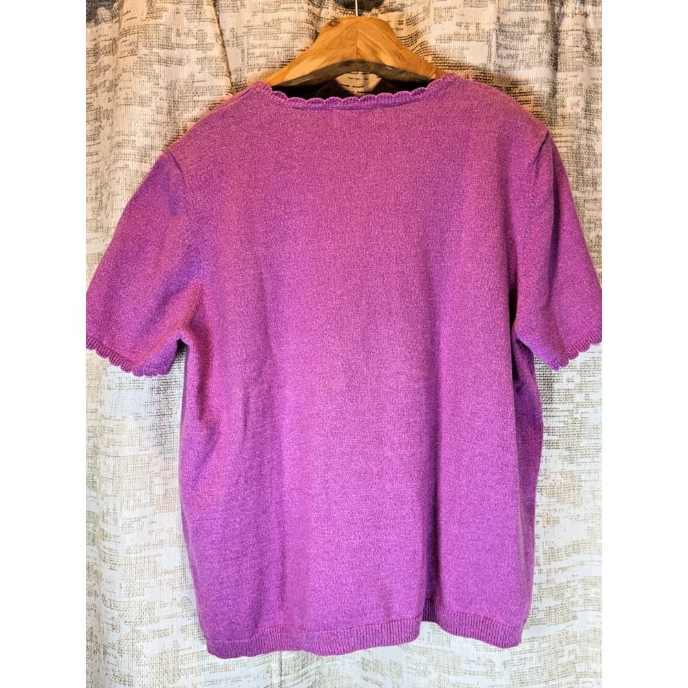 Vintage Alfred Dunner Purple Butterfly Embroidered Sweater Women's XL Y2K 90s - Picture 5 of 10